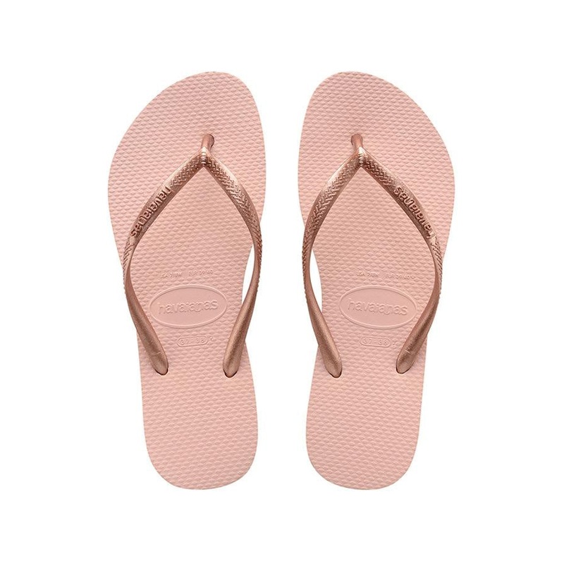 Slim Metallic Ballet Rose Thongs