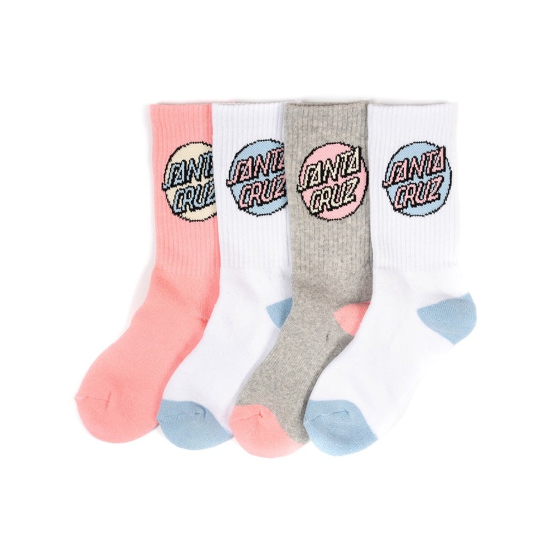 Girl's Pop Dot Socks - 4 Pairs