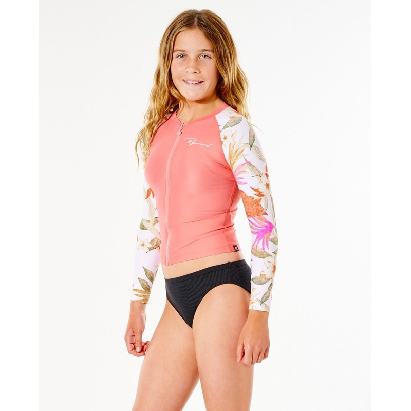Girls Zip Through Long Sleeve UV Tee Rash Vest (8 - 16 years)
