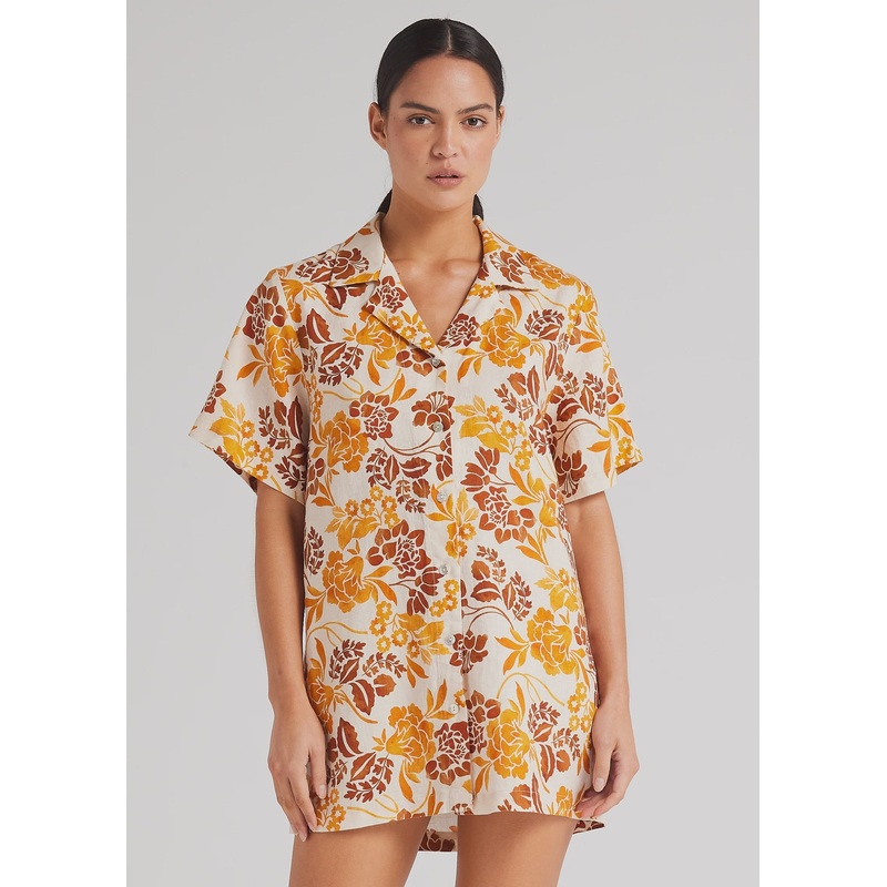Aruba 100% Linen Shirt Dress