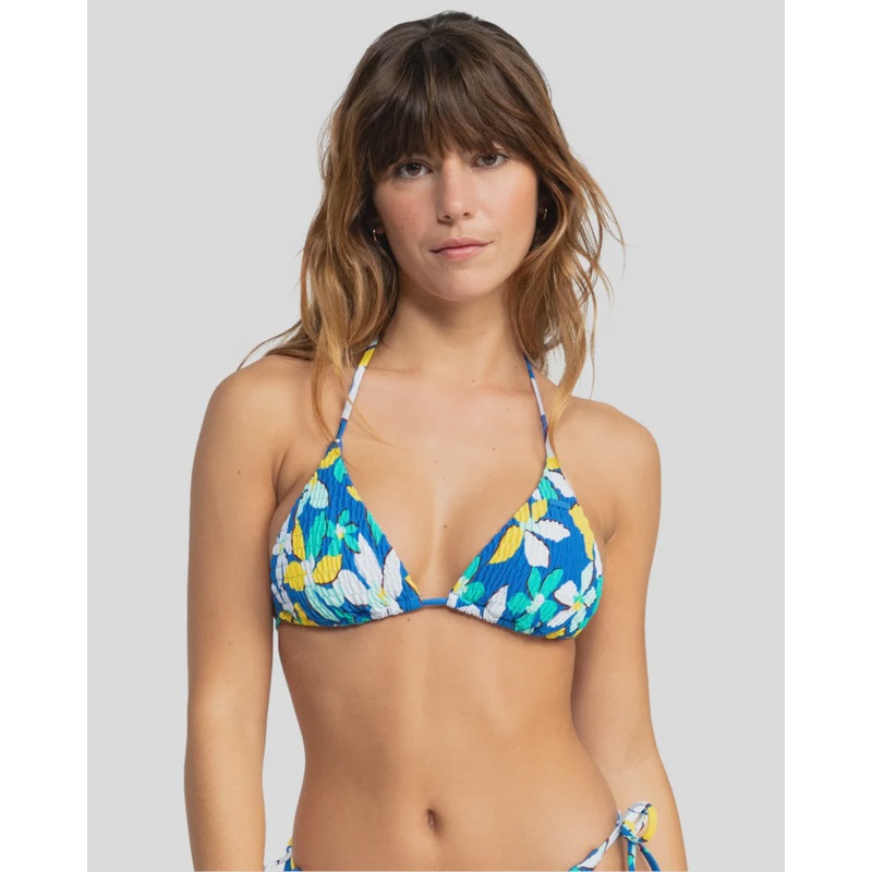Womens Sunny Days Floral Tiki Tri Bikini Top