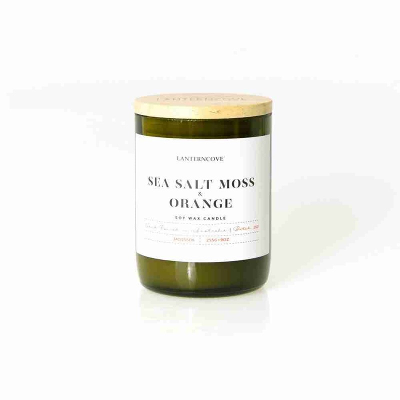 Jade  9 oz Soy Wax Candle  Sea Salt Moss & Orange