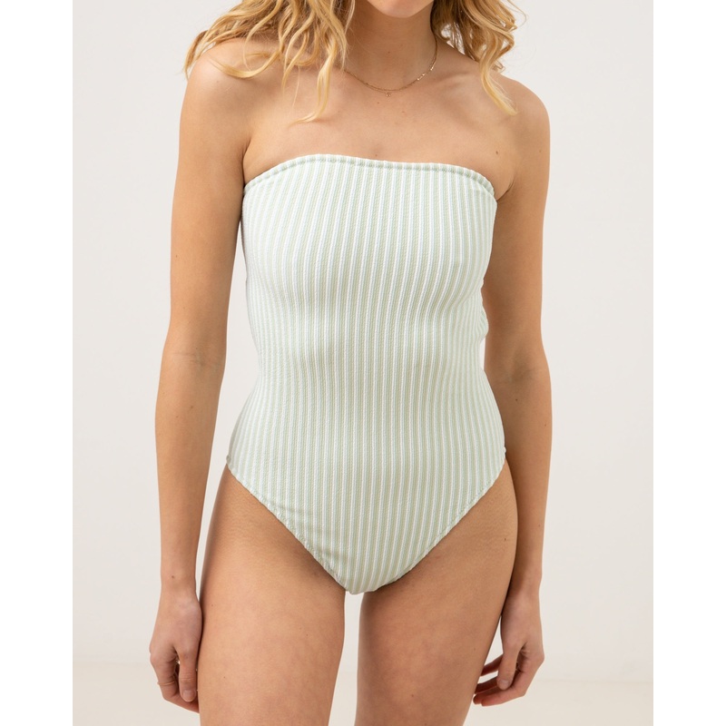 Sunbather Stripe Strapless One Piece