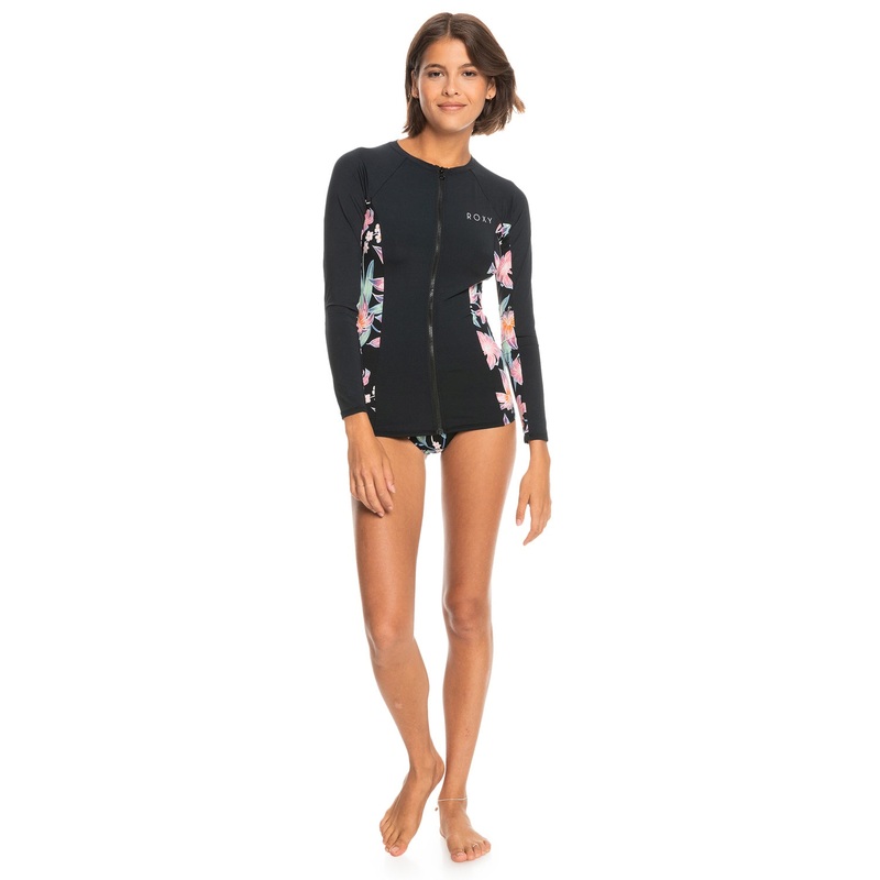 Womens Zip Through Long Sleeve UPF 50 Rash Vest