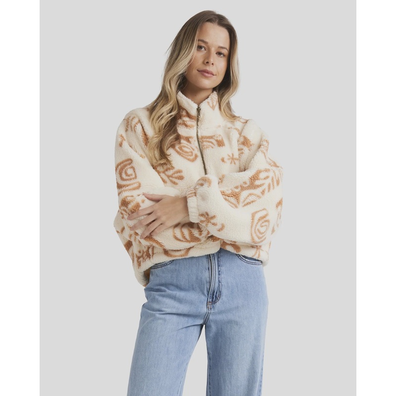 Womens Feeling Playful Half Zip Crew