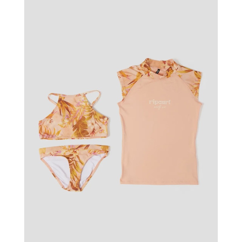 Sunday Swell Short Sleeve Rash Guard Set - Girls (8-16 years)