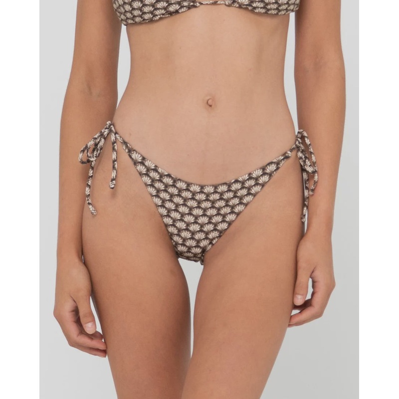 Sorrento Shell Printed Midi Side Ties Bikini Bottom