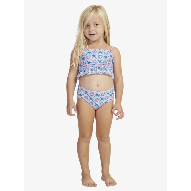 Girls 2-7 Bold Florals Two Piece Crop Top Bikini Set