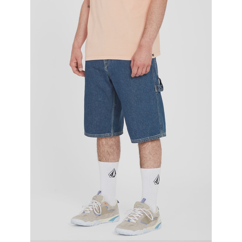 Labored Denim Utility Shorts