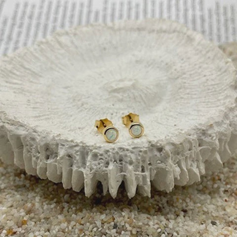 Opal Studs White