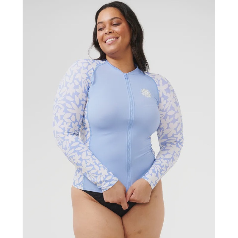 Holiday Tropics Long Sleeve Zip Through Rash Vest