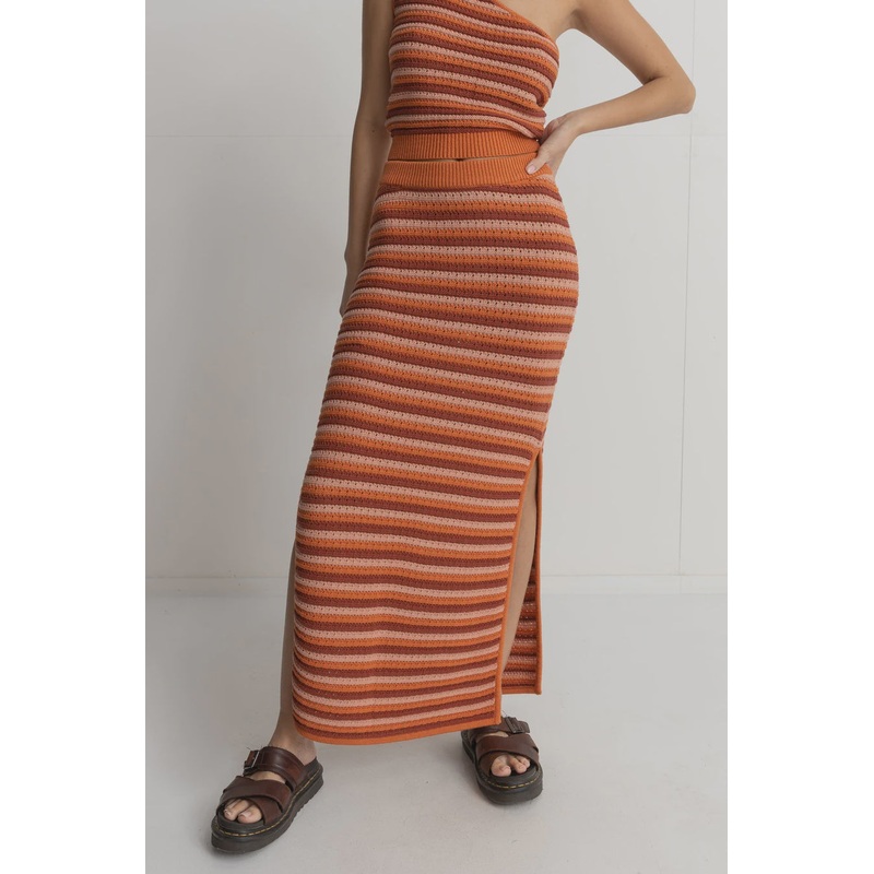 Spirit Knit Stripe Midi Skirt