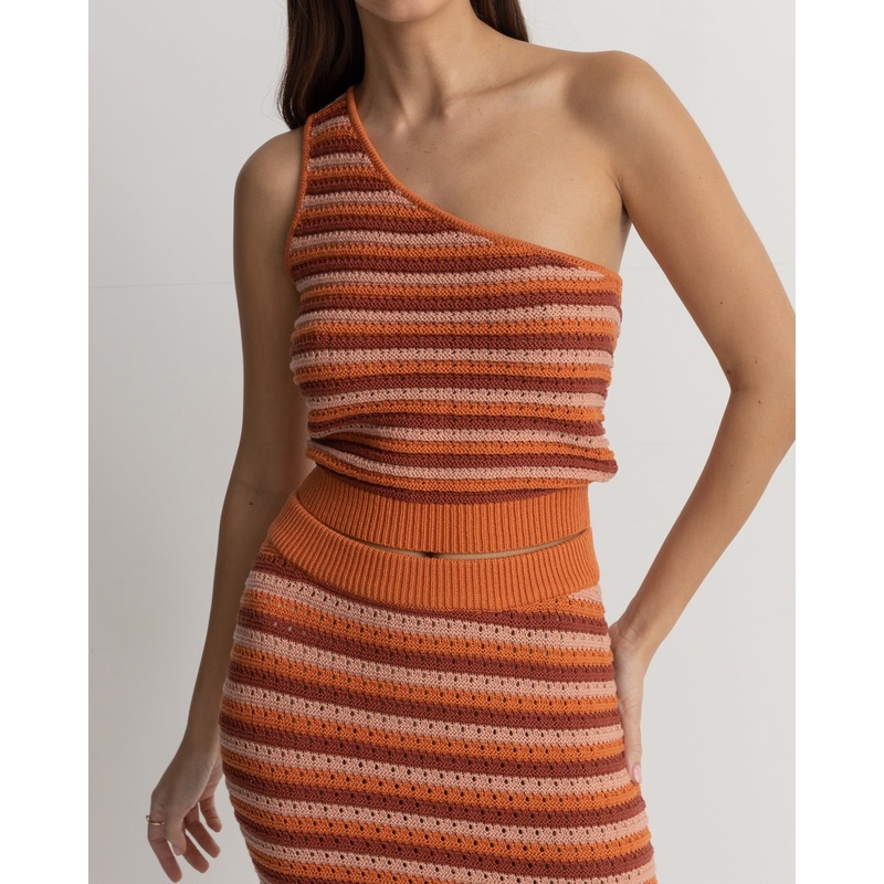 Spirit One Shoulder Knit Stripe Top