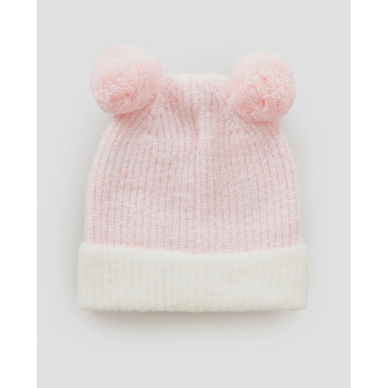 Two Tone Reg Pom Pom Beanie - Girls (1-8 years)