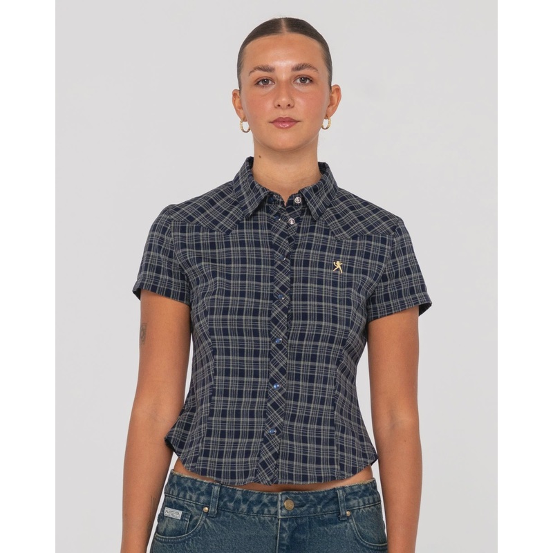 Wendy Short Sleeve Fitted Check Shirt