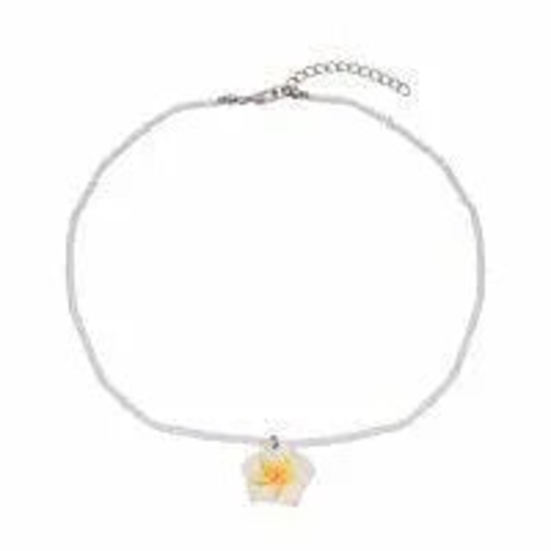 White Seed Bead & Franjipani Choker