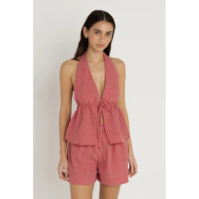 Check Halter Top