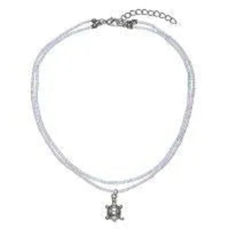 2 Strand Winter Sky Tone Choker W/ Turtle