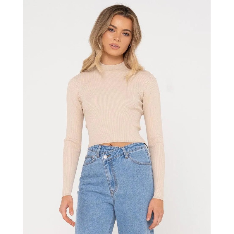 Charis Mock Neck Long Sleeve Knit Top
