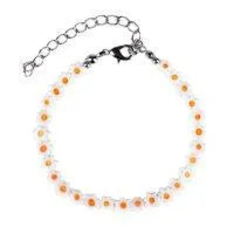 White & Yellow Daisy Chain Bracelet