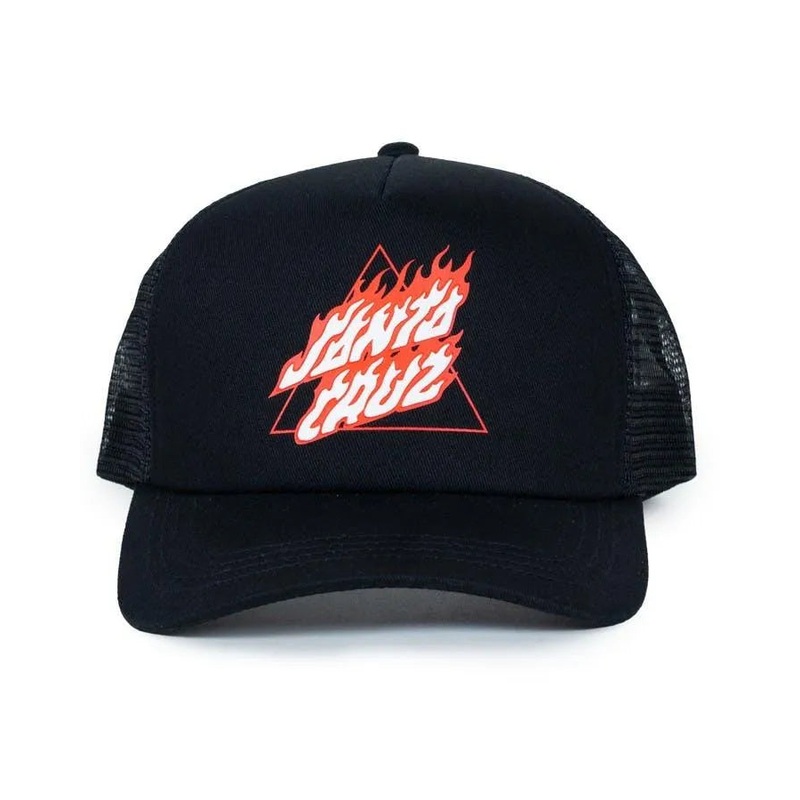 Flamed Not A Dot Santa Cruz Boys Snapback Trucker Hat