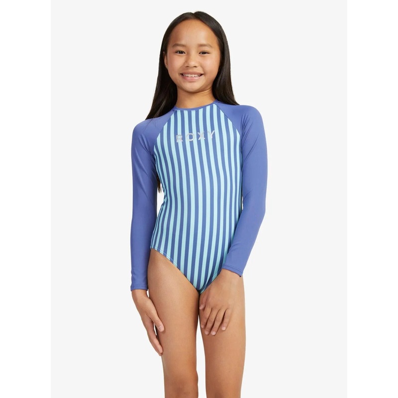 Girls 6-16 Serenity Stripe Long Sleeve One-Piece Rash Vest