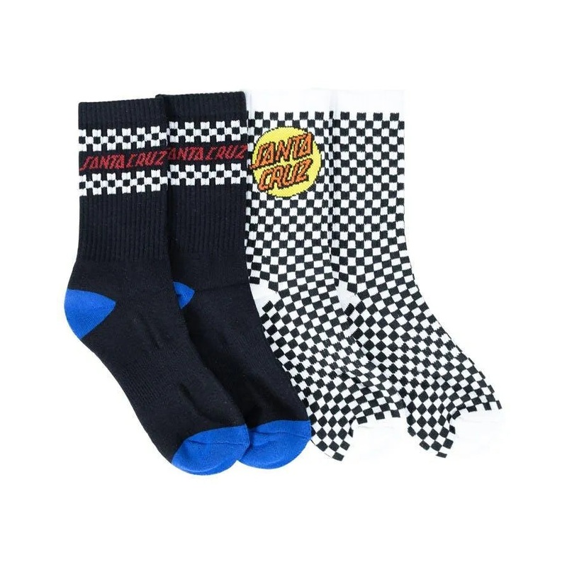 Multi Check Santa Cruz Boys Crew Socks (2 Pack)