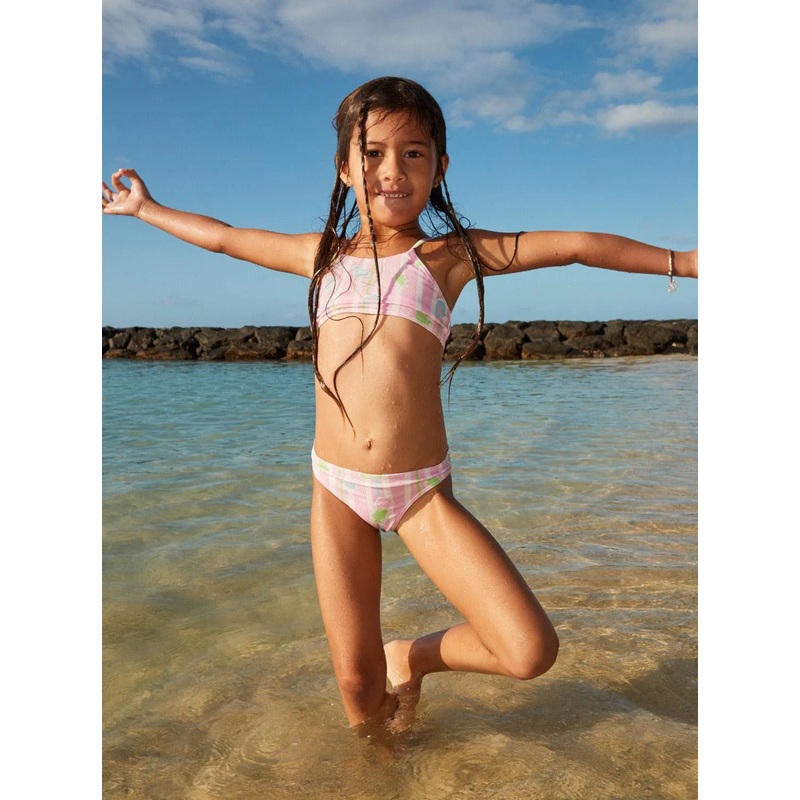 Pineapple Line Crop Top Two-Piece Bikini Set