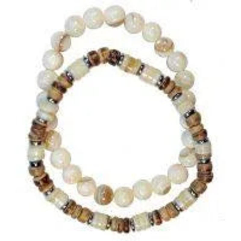 2 Strand Beachy Set W/ Heishi Beads