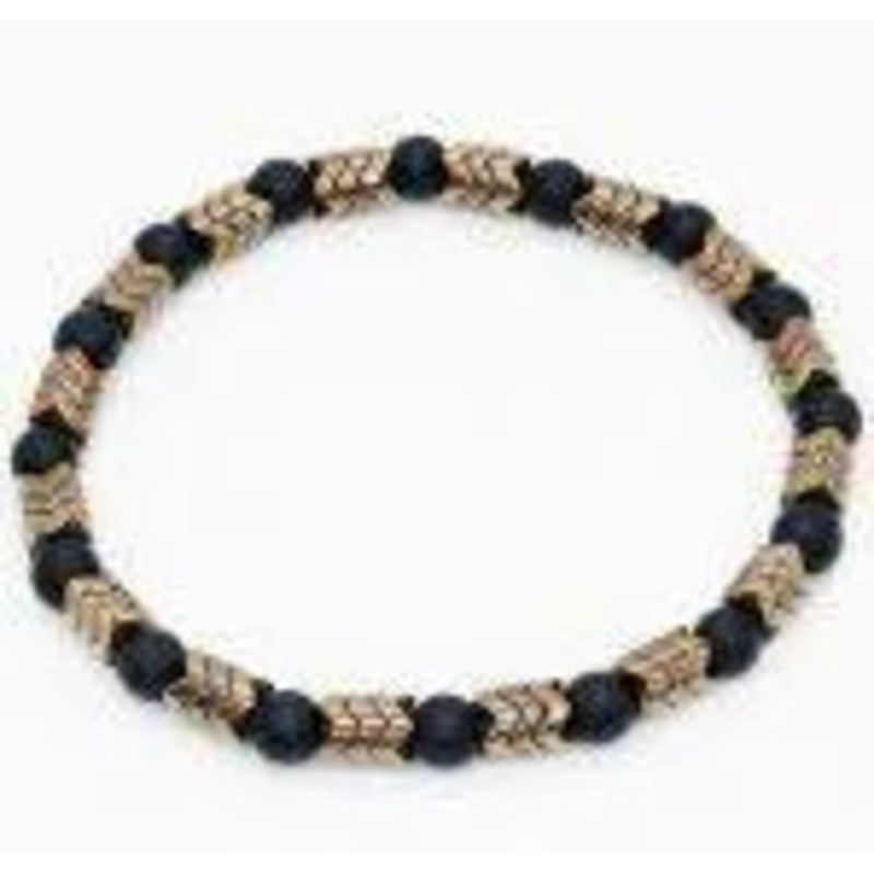 Blk Matt & Copper Plated Mens Bracelet