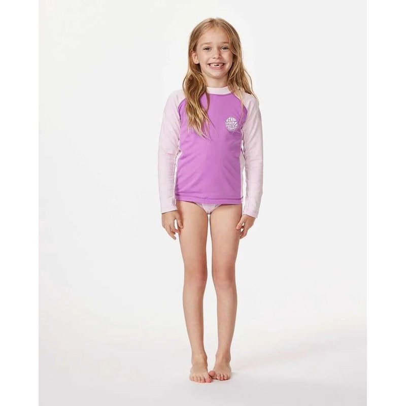 Icons Uv Brushed Long Sleeve Rash Vest - Girls (1-8 Years)