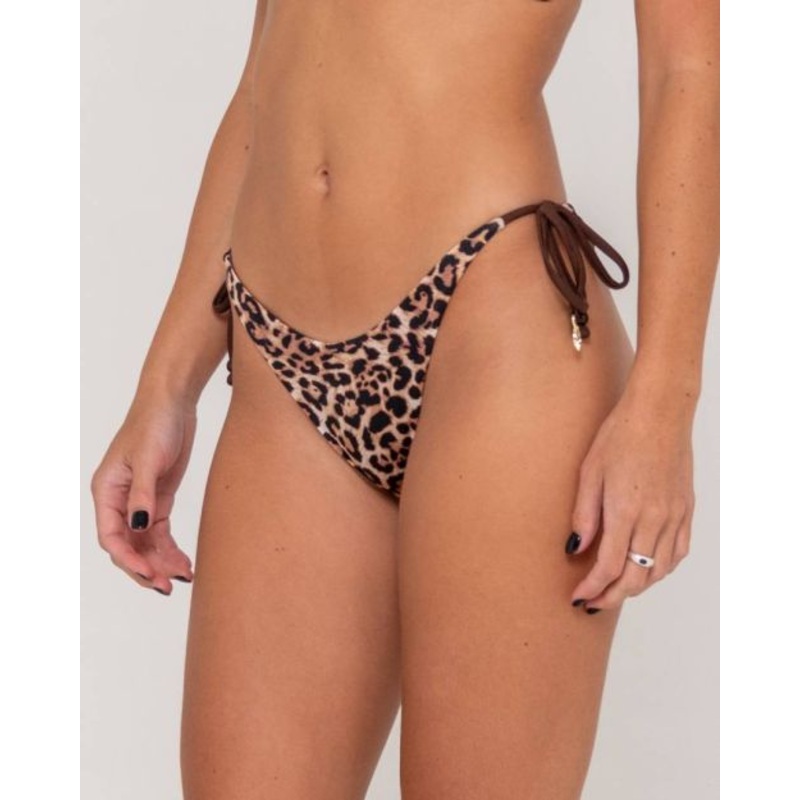 Lennie Leopard Midi Tie Bikini Bottom