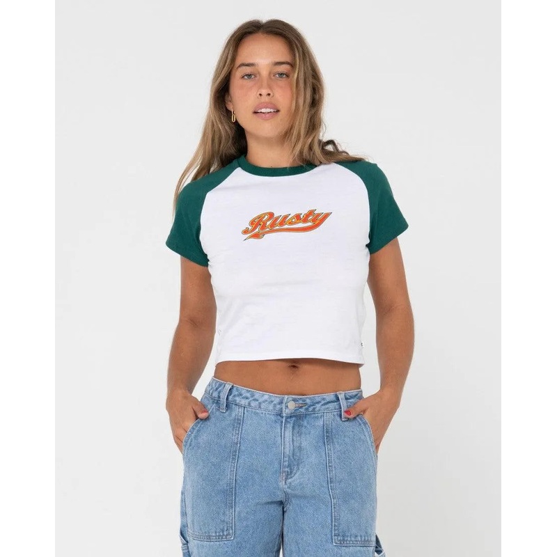 Norty Contrast Short Sleeve Graphic Baby Tee