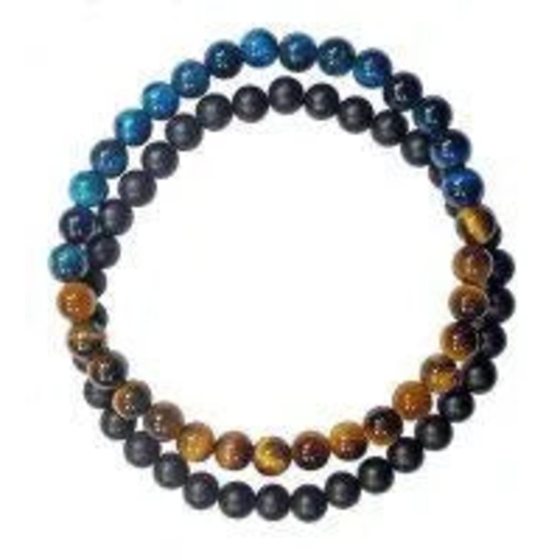 2 Strand Azurite/ Tiger Eye Bracelet