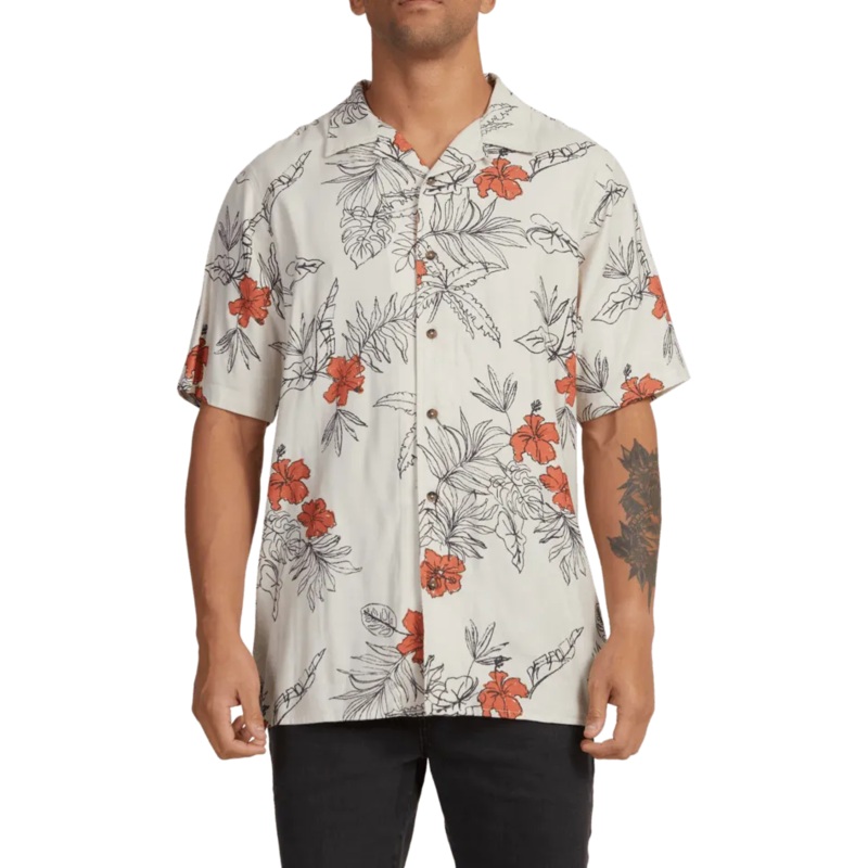 Hand Drawn Short Sleeve Shirt Woven Shirt