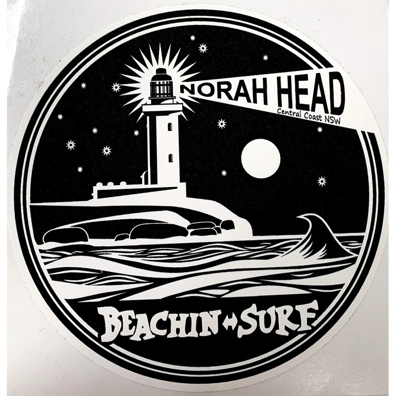 Beachin Surf Light House Sticker