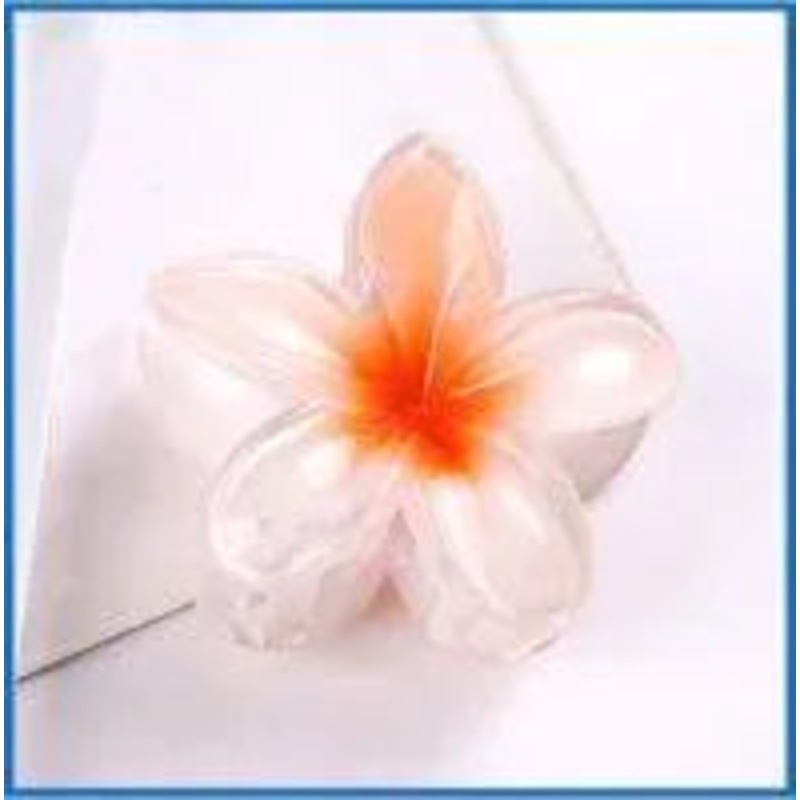 Glossy Yellow Franjipani Hair Clip
