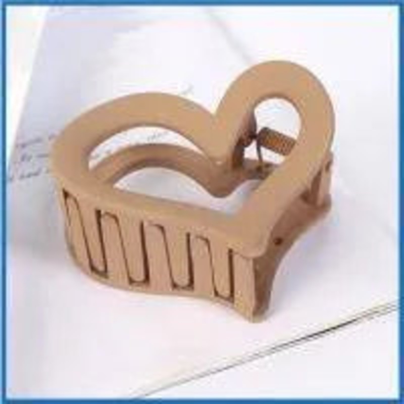 Natural Brown Love Heart Hair Clip