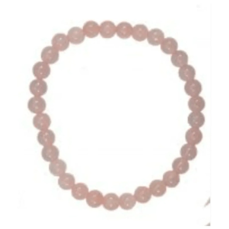 6Mm Bead Bracelet- Rose Quartz