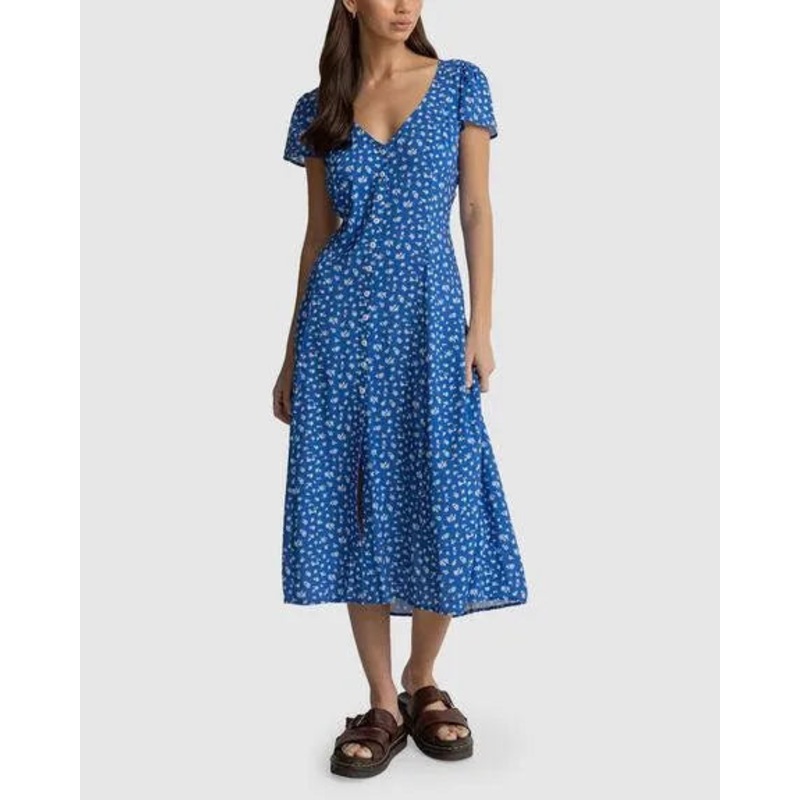 Elodie Floral Cap Sleeve Midi Dress