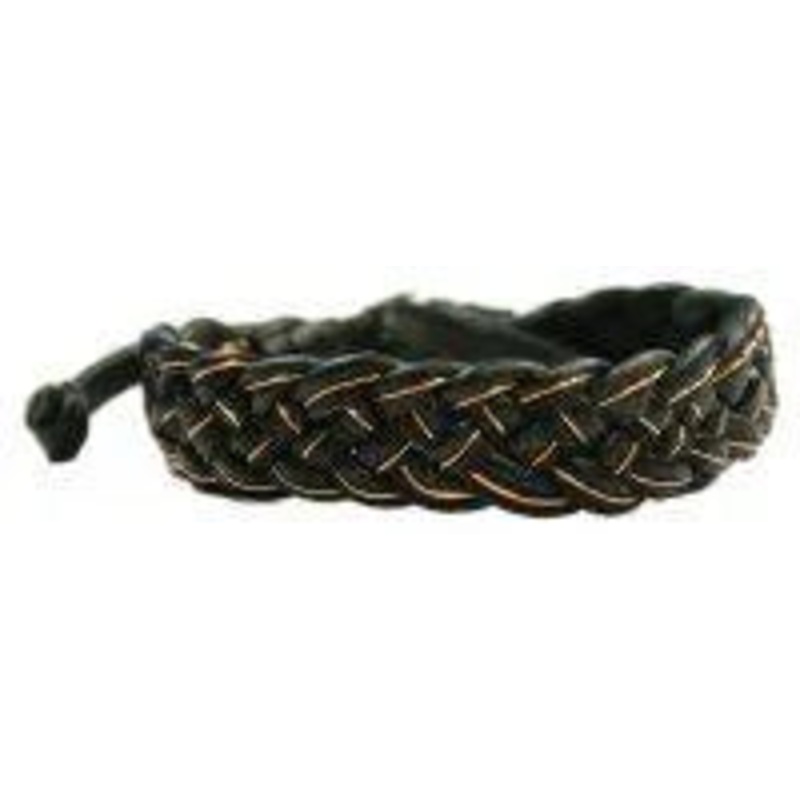 LEATHER BRACELET WITH COPPER WIRE
