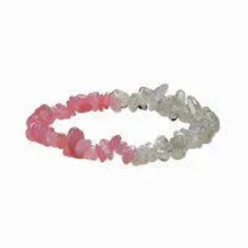 Rose Quartz & Clear Quartz Chip Bracelet