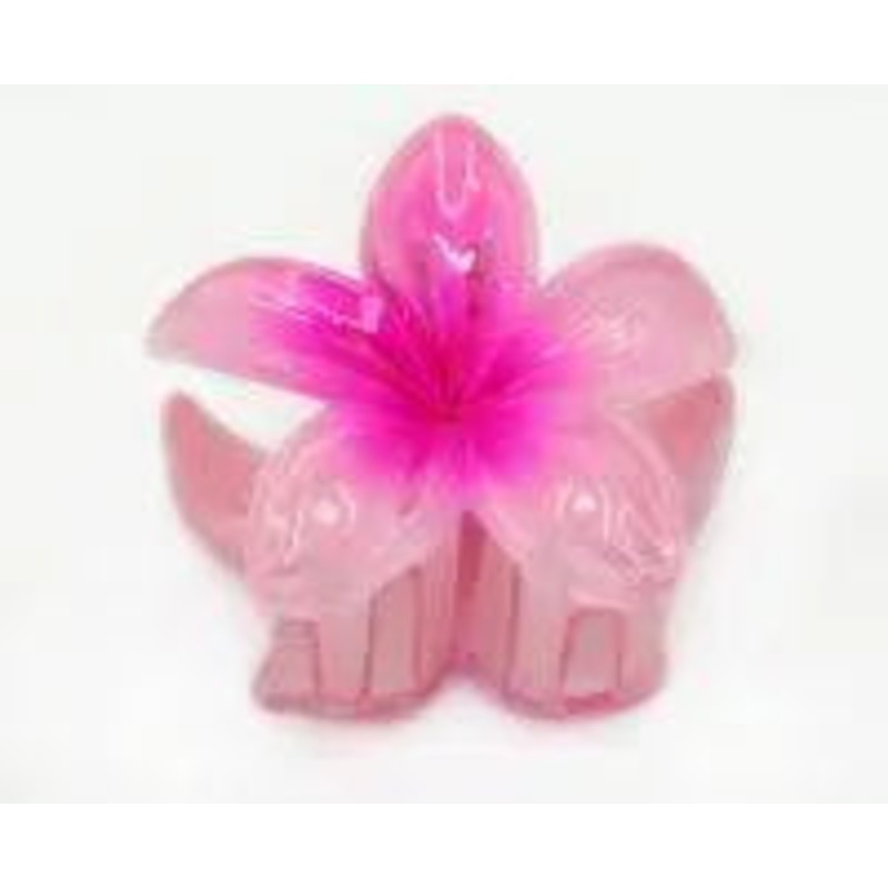 SMALL GLOSS PINK FRANJIPANI HAIR CLIP