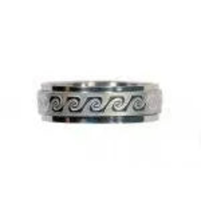 SPINNING WAVE STAINLESS STEEL RING