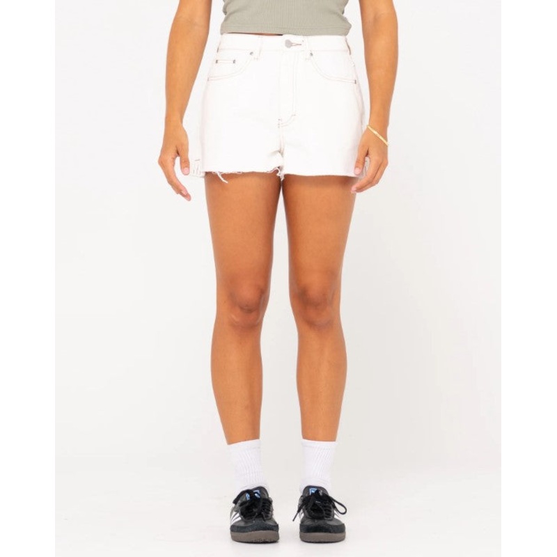 Rusty Penny Kick Flare High-Waist Denim Shorts - Sum24
