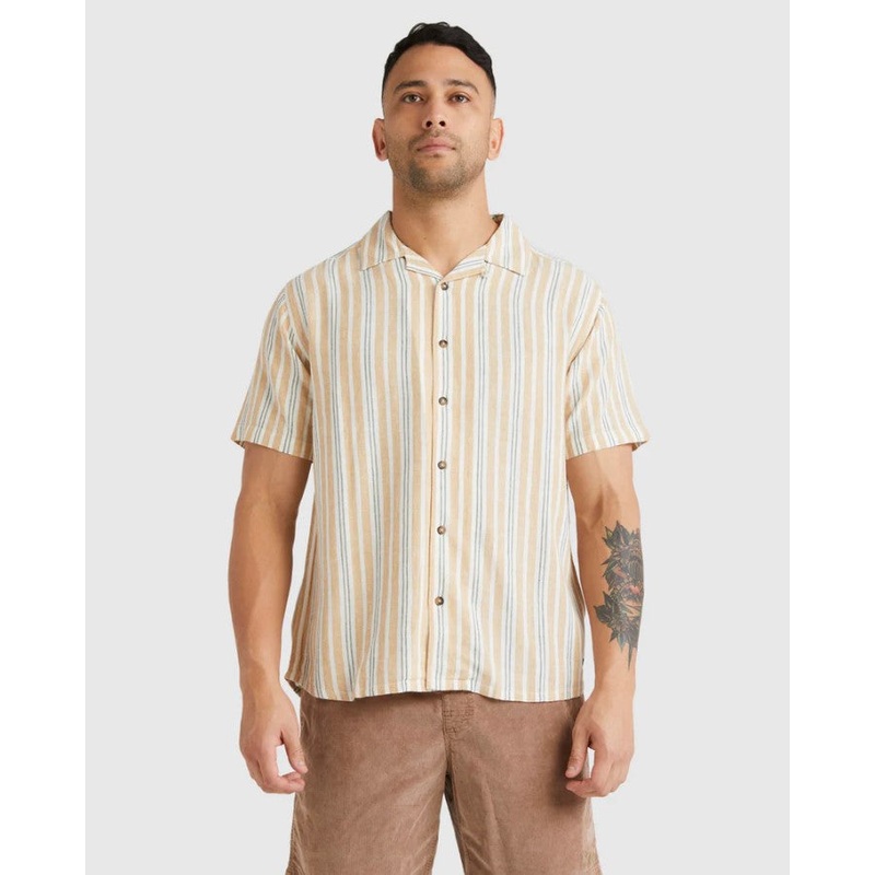 RVCA Beat Stripe Short Sleeve Shirt - Sum24