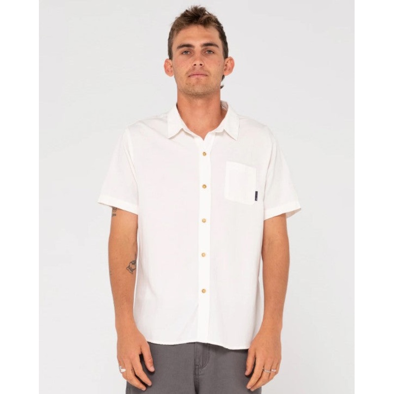 Rusty Overtone Short Sleeve Linen Shirt - Sum24