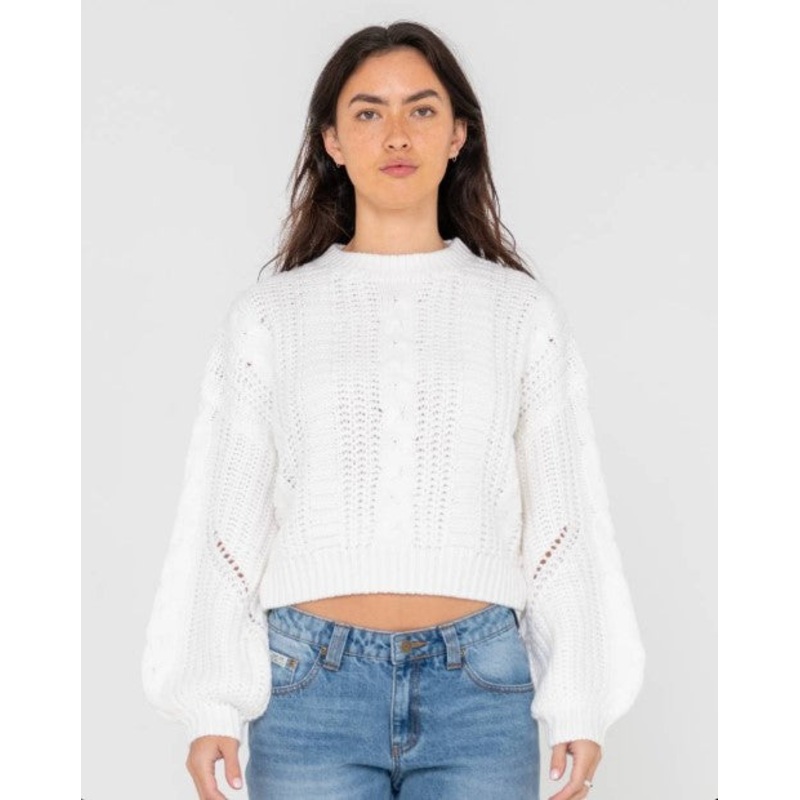 Rusty Folktale Crop Chunky Knit Jersey -Win25