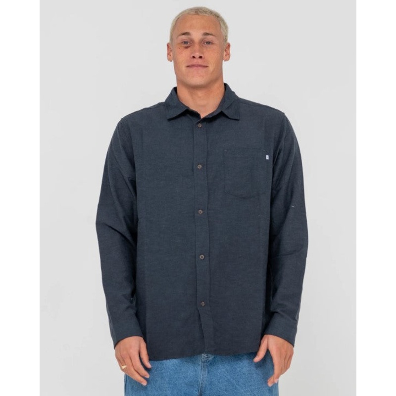 Rusty Overtone Long Sleeve Linen Shirt - Win25