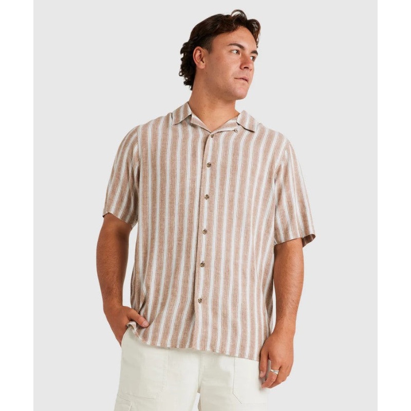 RVCA Beat Stripe Vintage Short Sleeve Shirt - Sum24